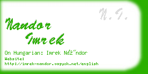 nandor imrek business card